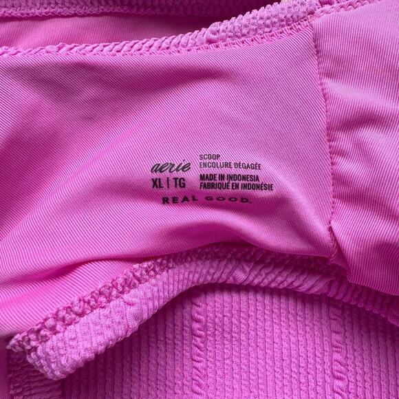 Aerie Swim Crinkle Pink Bikini Set size XL - Picture 4 of 4